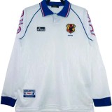 1998 Mens  Japan  Retro Home Long Sleeve  soccer Jersey