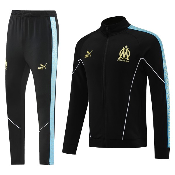 2025-26 Mens Marseille black jacket  Tracksuit