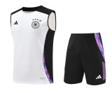 24-25 Germany White Sleeveless Training Vest & Black Shorts Kit
