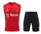 24-25 Manchester United Red Sleeveless Training Vest & Black Shorts Kit
