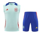 24-25 Spain Light Blue Sleeveless Training Vest & Blue Shorts Kit