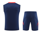 24-25 Manchester United Navy Blue Sleeveless Training Vest & Shorts Kit