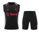 24-25 Manchester United Black Sleeveless Training Vest & Shorts Kit