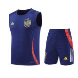 24-25 Spain Navy Blue Sleeveless Training Vest & Shorts Kit