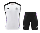 24-25 Germany White Sleeveless Training Vest & Black Shorts Kit