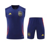 24-25 Spain Navy Blue Sleeveless Training Vest & Shorts Kit