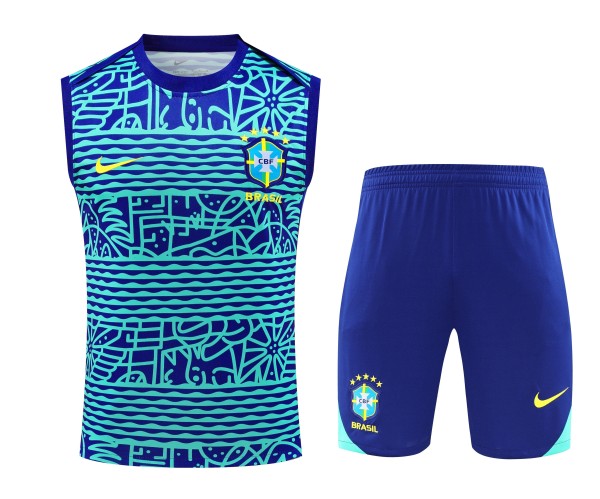 24-25 Brazil Sleeveless Training Vest & Shorts Kit