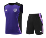 24-25 Germany Purple Sleeveless Training Vest & Black Shorts Kit