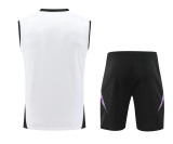 24-25 Germany White Sleeveless Training Vest & Black Shorts Kit