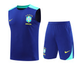 24-25 Brazil Blue Sleeveless Training Vest Kit