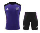 24-25 Germany Purple Sleeveless Training Vest & Black Shorts Kit