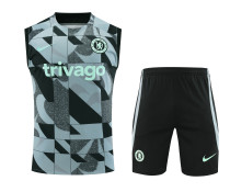 Chelsea 23/24 Grey/Black Camo Pre-Match Training Kit