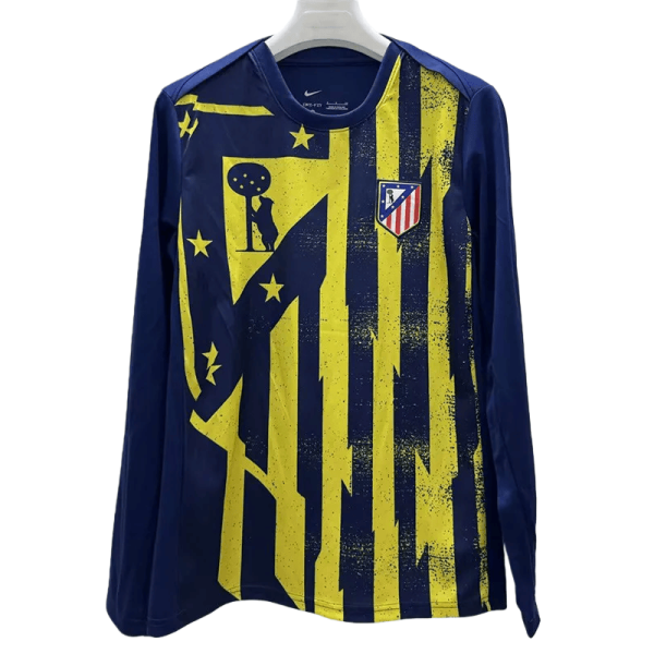 2025-26 Mens Atletico Madrid  blue Yellow Long sleeve jersey