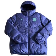 2025-26 Mens England blue Hooded Jacket  Cotton Coat