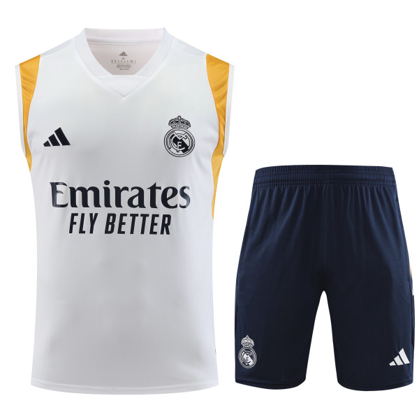 Real Madrid Soccer Singlet + Short Replica White 2023/24
