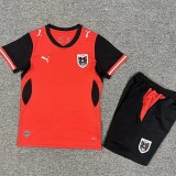 2026-27 Kids Austria home red soccer jersey