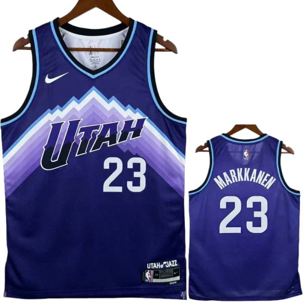 25-26 JAZZ MARKKANEN #23 Purple Top Quality Hot Pressing NBA Jersey