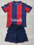 2025-26 Kids Bologna Home red blue Soccer Jersey