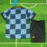 2025-26 KIDS  Manchester United Blue Grey Special Edition  soccer Jersey