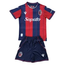 2025-26 Kids Bologna Home red blue Soccer Jersey