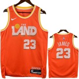 25-26 Cleveland Cavaliers JAMES #23 Orange City Edition Top Quality Hot Pressing NBA Jersey
