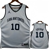 25-26 SA Spurs SOCHAN #10 Grey Top Quality Hot Pressing NBA Jersey