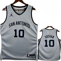 25-26 SA Spurs SOCHAN #10 Grey Top Quality Hot Pressing NBA Jersey