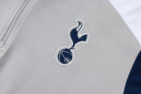 2025-26 Kids Tottenham Hotspur light gray Half pull Tracksuit  #E25185