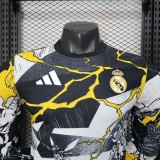 2025-26 Mens Real Madrid White Black Joint Edition Player long sleeve soccer jersey