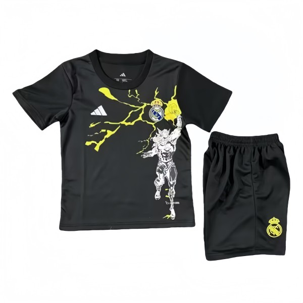 2025-26 Kids Real Madrid Black Marvel Version  soccer Jersey
