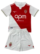 2025-26 Kids AS Monaco  home soccer Jersey