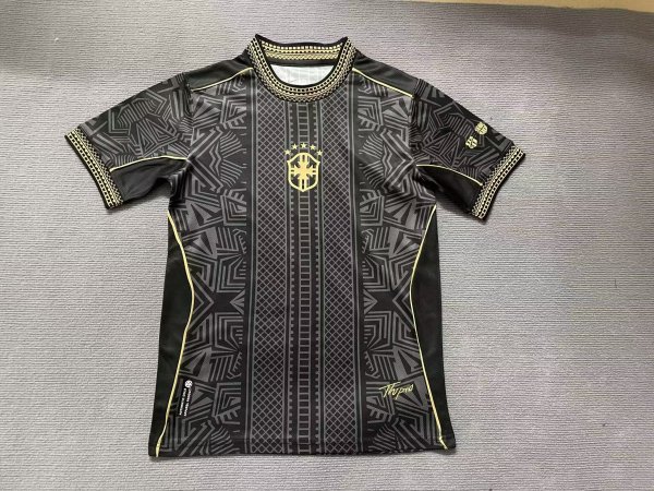 Brazil National Team 2025/26 Special Edition Training Jersey (Black & Gold Tribal)
