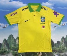 Brazil 2022 World Cup Pre-Match Training Polo Shirt (Dynamic Yellow)