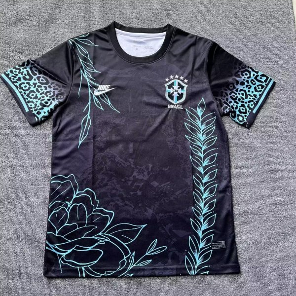 Brazil National Team  Black & Teal Floral Leopard  Special Edition Jersey