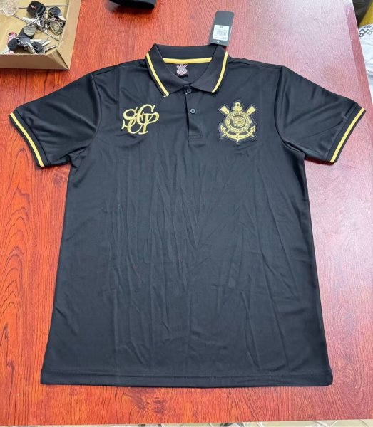 2025 Corinthians Black & Gold Casual Polo Shirt