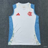 2024/25 CR Flamengo Adidas Training Sleeveless Vest (White/Light Sky Blue)