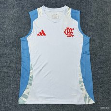 2024/25 CR Flamengo Adidas Training Sleeveless Vest (White/Light Sky Blue)