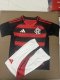 2025 CR Flamengo Adidas Home Kids Kit (Red/Black Stripe)