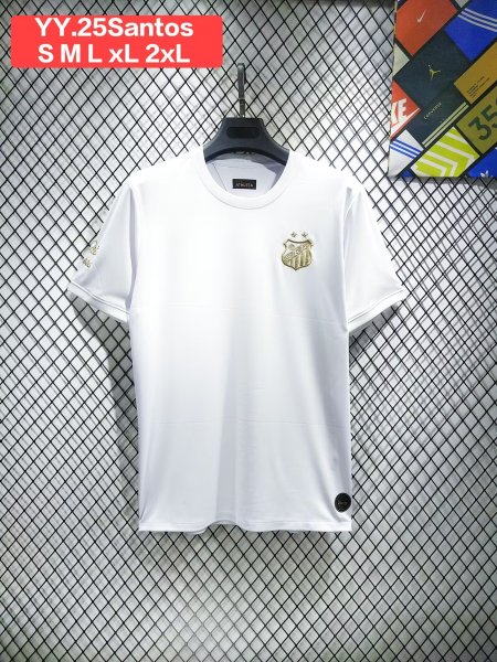 2025 Santos Futebol Clube Athleta Pre-Match/Training Jersey (White/Gold)