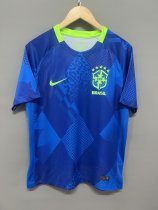 2022 Brazil National Football Team FIFA World Cup Away Jersey (Blue/Neon Green)