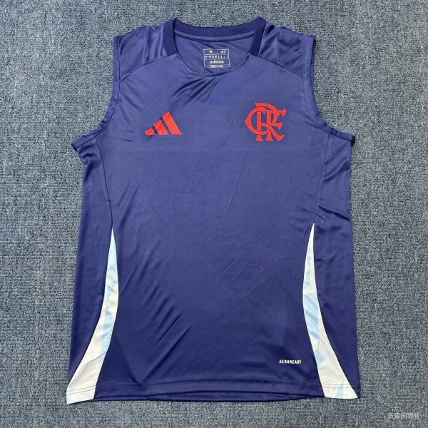 2024/25 CR Flamengo Adidas Training Sleeveless Vest (Navy Blue/Light Sky Blue)
