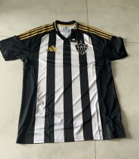 2024/25 Clube Atletico Mineiro Adidas Home Fan Version Jersey (Black/White/Gold Stripes)