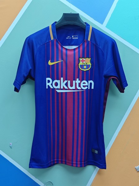 2017/18 FC Barcelona Home Short Sleeve Jersey