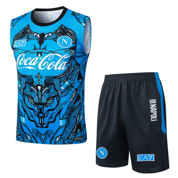 2025/26 SSC Napoli Cyborg Electric Blue Sleeveless Training Set