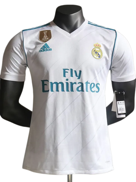 2017-2018 Real Madrid Home Player Version Retro Soccer Jersey