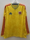 2026-27  Mens Colombia home yellow  long sleeve soccer jersey