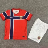 2026-27  Kids  Norway home Red  Soccer Jersey