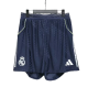 Mens Real Madrid  Player away blue  Shorts Pants  2025-26
