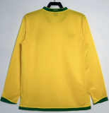 2006 Brazil  home Retro yellow Long sleeve soccer jersey