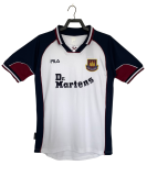 1999-01 Mens West Ham United away white retro version  soccer Jersey
